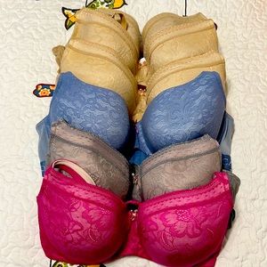 Cacique - 40DDD Underwire Modern Lace Covered Balc Lot of 6